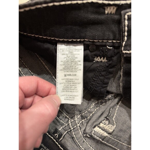 True Religion Ricky Jeans Mens 30x32 Black Relaxed Straight Denim Rope Flap - Picture 6 of 10